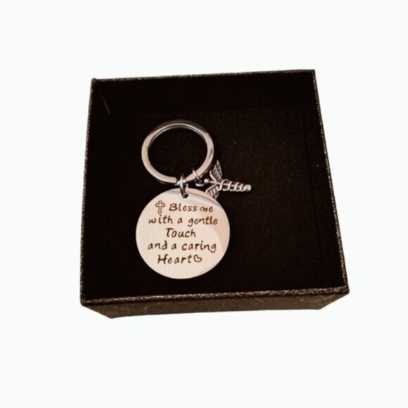 Udobuy Medical Care Professional Prayer Keychain Silver - Picture 1 of 5